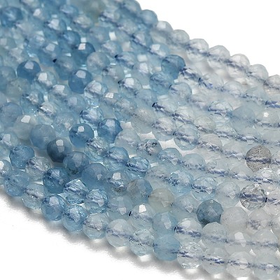 Gradient Color Natural Devil Blue Aquamarine Beads Strands G-NH0072-B01-3mm-1
