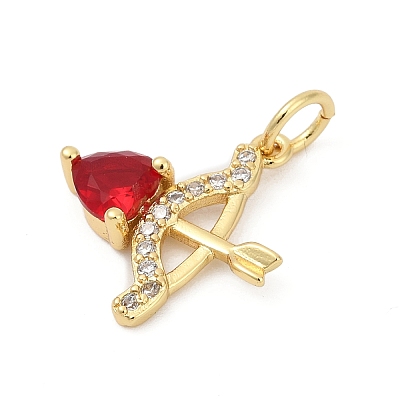 Brass Pave Cubic Zirconia Pendants KK-U062-61G-1