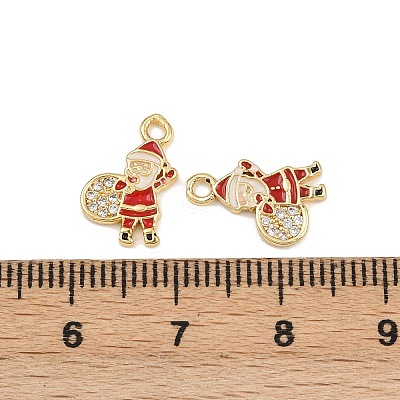 Brass Micro Pave Cubic Zirconia Charms KK-Z129-01G-04-1
