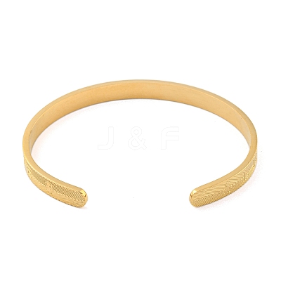 Boy Girl Stainless Steel Open Cuff Bangles for Women BJEW-G708-01C-G-1