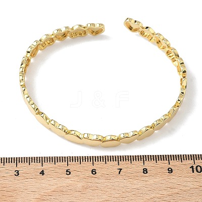 Heart Brass Cuff Bangles for Women BJEW-C144-01B-G-1