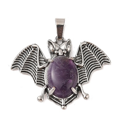 Natural Amethyst Pendants G-G871-02AS-01-1