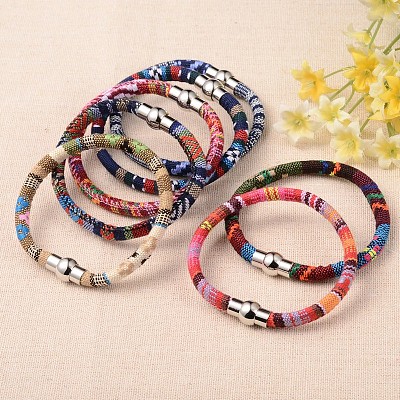 Nylon Cloth Cord Bracelets BJEW-L521-M-1
