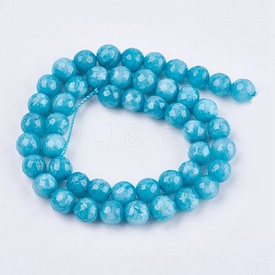 Natural White Jade Bead Strands G-R166-8mm-M2-1