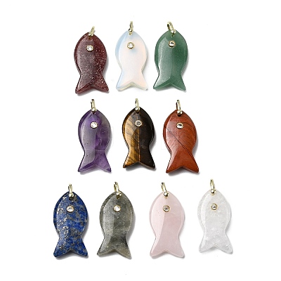 Natural & Synthetic Mixed Gemstone Pendants KK-D021-05G-1