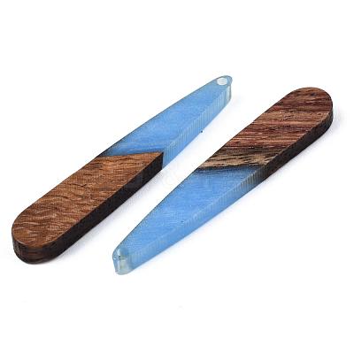 Opaque Resin & Walnut Wood Pendants RESI-S389-039A-C01-1