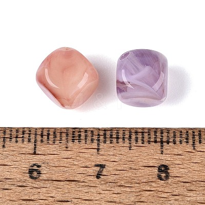 Two Tone Opaque Acrylic Beads OACR-Q205-03-1