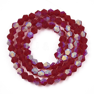 Imitate Austrian Crystal Bicone Frosted Glass Beads Strands EGLA-A039-T3mm-MB27-1