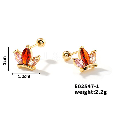 Exquisite Brass Cartilage Earrings with Zirconia IF4519-3-1