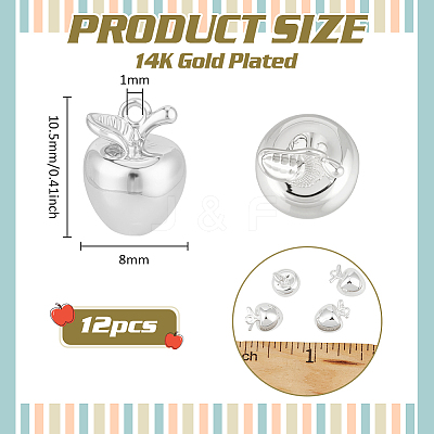 12Pcs Brass Charms KK-BC0015-09S-1