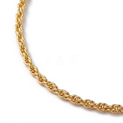 Rack Plating Brass Rope Chain Bracelet for Women BJEW-C020-11B-G-1