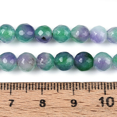 Dyed Natural White Jade Beads Strands G-T139-6mm-60-18-1