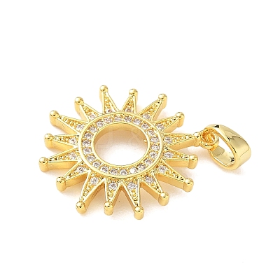 Brass Micro Pave Cubic Zirconia Pendants X-KK-F914-02A-G-1