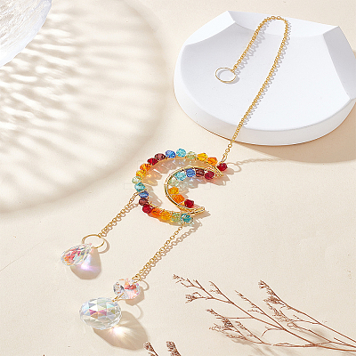 Glass Hanging Suncatchers AJEW-WH0270-714A-1