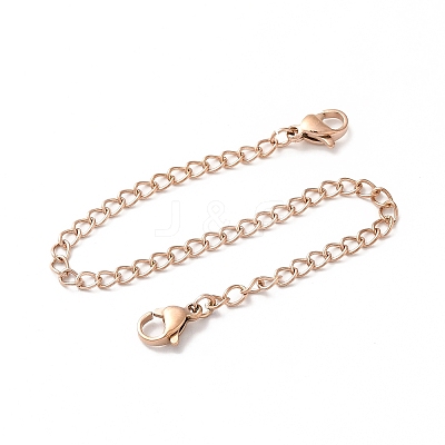 10Pcs 5 Size Ion Plating(IP) 304 Stainless Steel Chain Extender STAS-E192-03RG-1