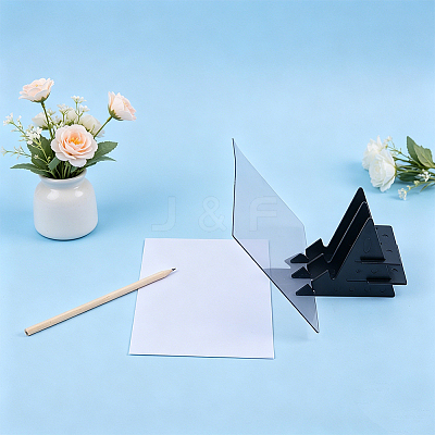 Plastic Drawing Tracing Board with Stand AJEW-WH0709-518-1