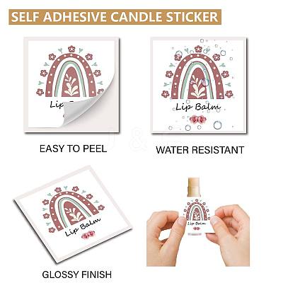 80Pcs 8 styles Paper Lip Balm Adhesive Label Stickers STIC-WH0026-007-1
