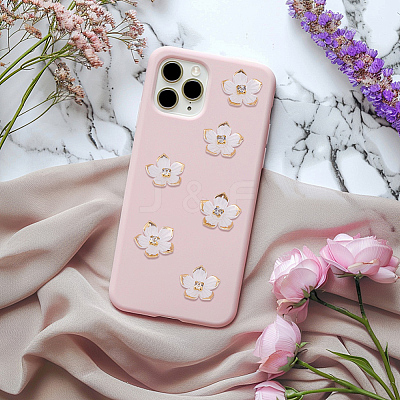 50Pcs Transparent Resin Sakura Flower Bead Caps RESI-SC0006-97-1