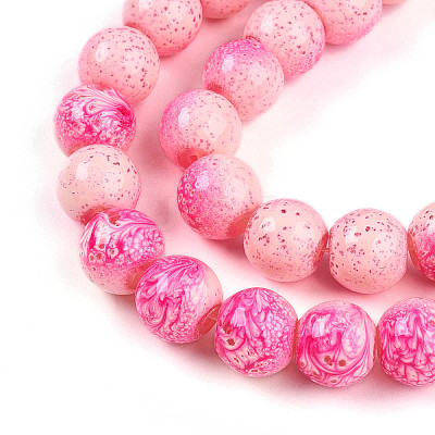 Transparent Baking Paint Glass Beads Strands DGLA-N009-10mm-01-1