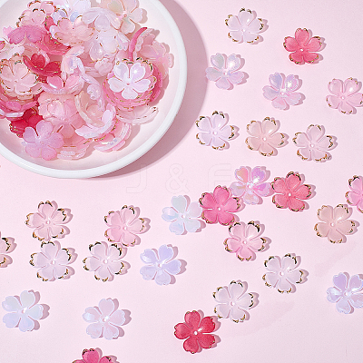 120Pcs 6 Colors Acrylic Bead Caps OACR-BM0001-11B-1