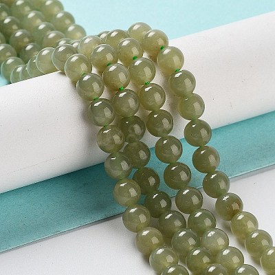 Natural Nephrite Jade/Hetian Jade Beads Strands G-NH0005-030D-1