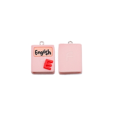 Opaque Resin Pendants for Teachers' Day RESI-WH0020-016-1
