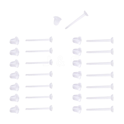 1000Pcs 2 Style Eco-Friendly Plastic Stud Earring Findings KY-YW0001-11-1