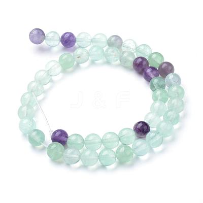 Natural Fluorite Beads Strands G-T055-6mm-22-1