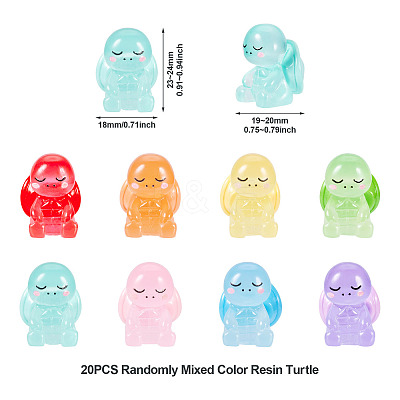20Pcs Resin Tortoise Ornaments RESI-TA0003-79-1