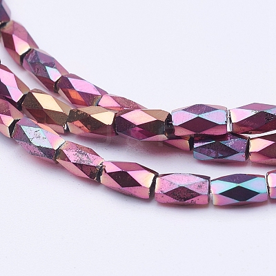 Electroplate Transparent Glass Beads Strands EGLA-E046-F09-1
