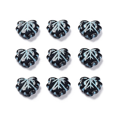 Black Opaque Acrylic Beads OACR-G016-34A-1