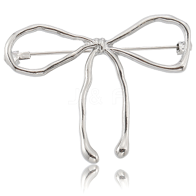 Bowknot Alloy Brooches for Women JEWB-WH20003-09P-1