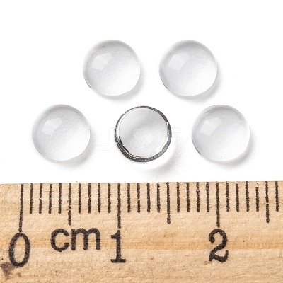 Transparent Glass Cabochons GGLA-R026-6mm-1