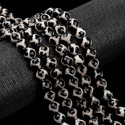 Tibetan Style Turtle Back Pattern dZi Beads G-H1454-1-1