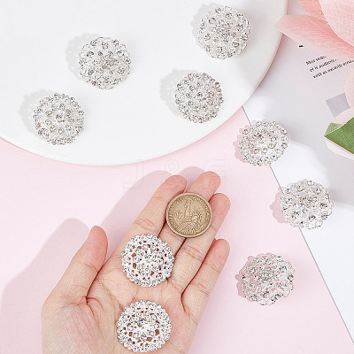 10Pcs 2 Style Crystal Rhinestone Flower Brooch Pin JEWB-GF0001-30-1