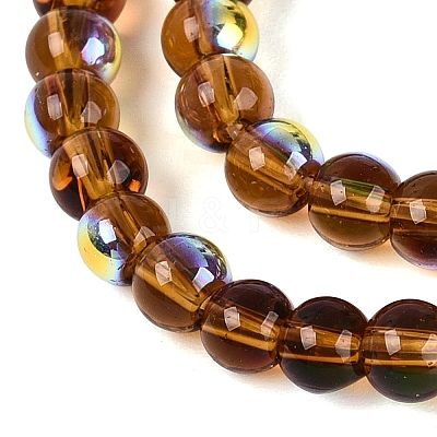 Electroplate Transparent Glass Beads Strands EGLA-Q132-4MM-A09-1