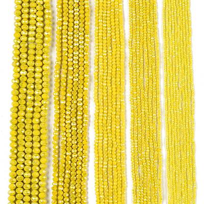 Electroplate Glass Beads Strands EGLA-A044-P4mm-B04-1