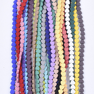 Spray Painted Non-magnetic Synthetic Hematite Beads Strands G-T124-34A-1