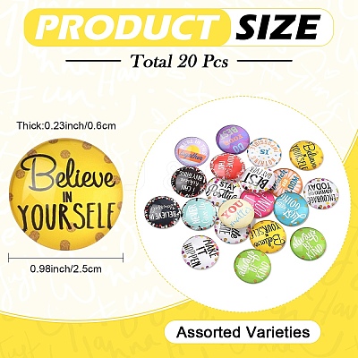 20Pcs Glass Cabochons GGLA-YW0001-28-1