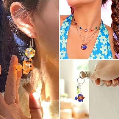 6Pcs 6 Styles Handmade Lampwork Pendants LAMP-YW0001-56-1