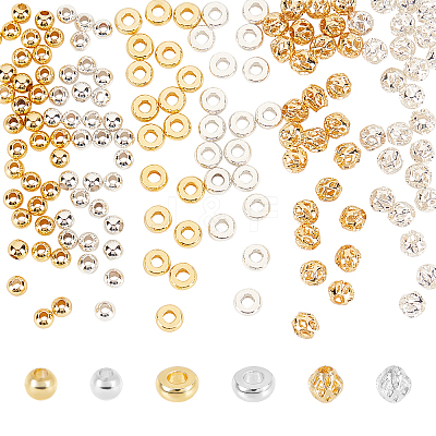180Pcs 6 Style Brass Beads KK-CA0001-62-1