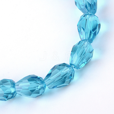 Transparent Glass Bead Strands X-GLAA-R024-6x8mm-11-1