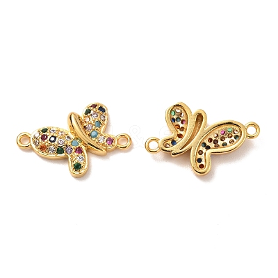 Brass Micro Pave Cubic Zirconia Links Connectors KK-G399-19A-1