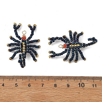 Glass Seed Beaded Pendants PALLOY-MZ01425-1