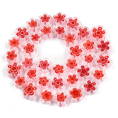Handmade Millefiori Glass Bead Strands LAMP-N029-017D-21-1