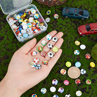 100pcs Glass Cabochons GGLA-PH0001-16-1