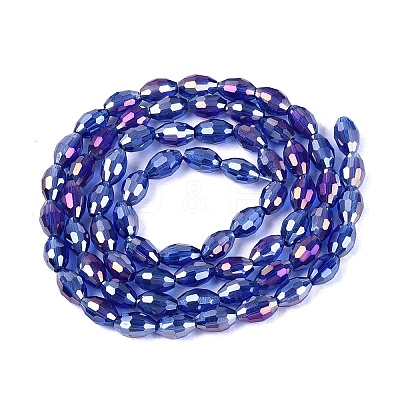 Electroplate Transparent Glass Beads Strands GL-N002-01A-A14-1