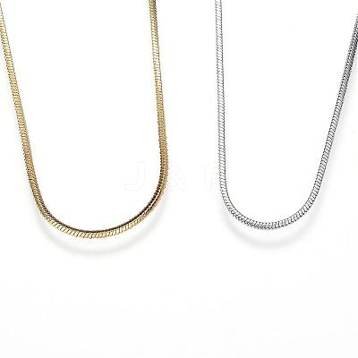 304 Stainless Steel Snake Chain Necklaces NJEW-D285-36-1