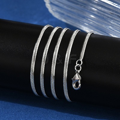 2mm Rack Plating Brass Herringbone Chain Necklaces for Women Men MAK-L044-20P-1