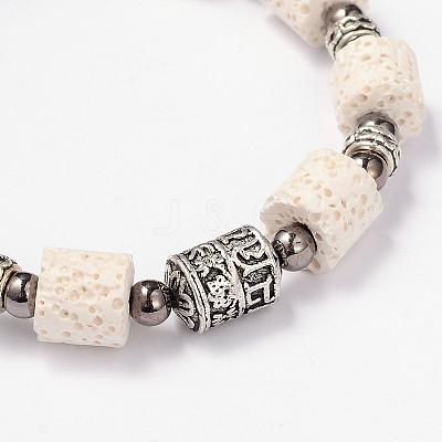 Lava Rock Beaded Bracelets BJEW-D325-02-1